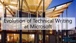 Evolution  of Technical Writing at Microsoft