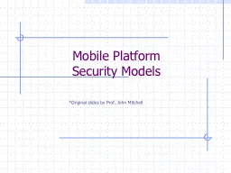 Mobile  Platform  Security Models