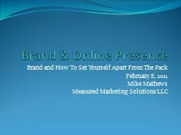 Brand  &  Online Presence