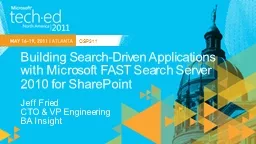 Building Search-Driven Applications