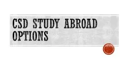 CSD Study Abroad Options