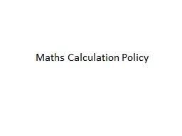 Maths Calculation Policy