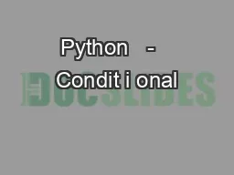Python   -   Condit i onal