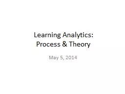 Learning Analytics:  Process & Theory