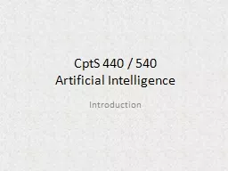 CptS  440 / 540 Artificial Intelligence