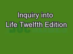 Inquiry into Life Twelfth Edition