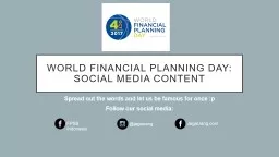 World financial planning day: