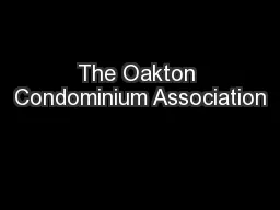 The Oakton Condominium Association