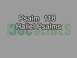 Psalm  118 Hallel Psalms