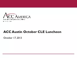 ACC Austin  October CLE Luncheon