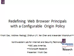 Redefining Web Browser Principals with