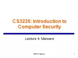 CS3235: Introduction to Computer Security