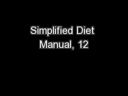 Simplified Diet Manual, 12
