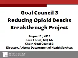 Goal Council 3 Reducing Opioid Deaths
