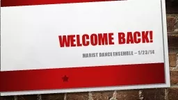 Welcome back!  Marist Dance Ensemble – 1/23/14