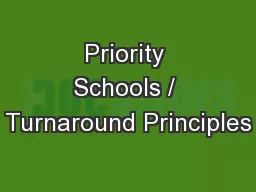 Priority Schools / Turnaround Principles