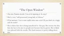 “The Open Window” How does
