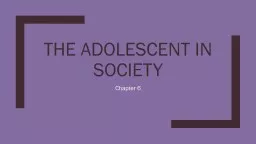 The Adolescent in society