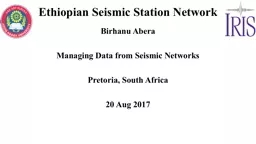 Ethiopian Seismic Station Network