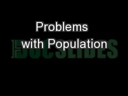Problems with Population