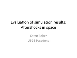 Evaluation of simulation results: Aftershocks in space