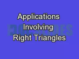 Applications Involving Right Triangles