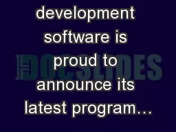 Educational development software is proud to announce its latest program…