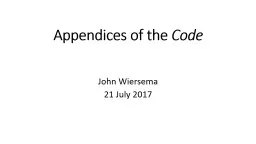 Appendices of the  Code John