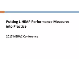 Putting  LIHEAP Performance Measures