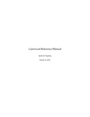 Caterwaul Reference Manual Spencer Tipping March    Co