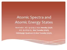Atomic Spectra and  Atomic Energy States