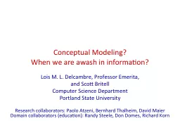 Conceptual Modeling?  When we are awash in information?