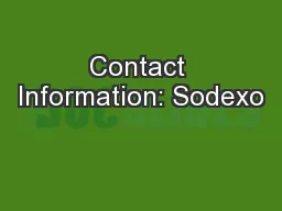 Contact Information: Sodexo