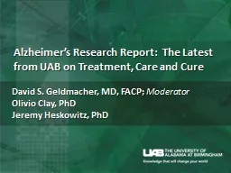 Alzheimer’s Research Report:  The Latest from UAB on Treatment, Care and Cure