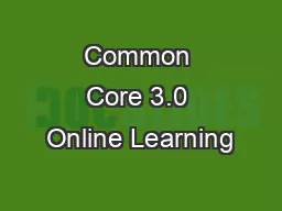 Common Core 3.0 Online Learning