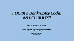 FDCPA v. Bankruptcy Code: