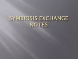 Symbiosis Exchange Notes