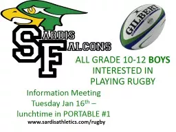 Information  Meeting Tuesday