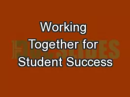Working Together for Student Success
