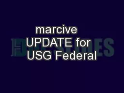 marcive   UPDATE for  USG Federal