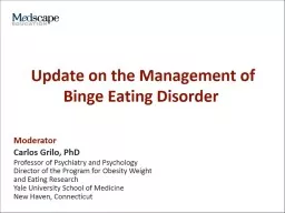 Update on the Management of Binge Eating Disorder