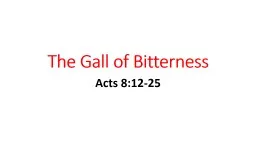 Bitterness Acts 8:12-25