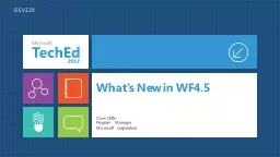What’s New in WF4.5 Dave