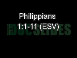 Philippians 1:1-11 (ESV)