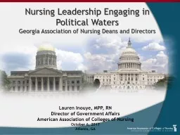 Nursing Leadership Engaging in Political Waters