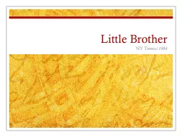 Little Brother NY Times/