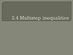 2.4 Multistep inequalities