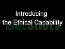 Introducing the Ethical Capability