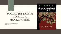 Social Justice in To Kill a Mockingbird
