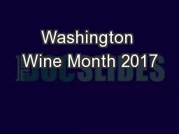 Washington Wine Month 2017